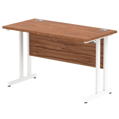 Image of Impulse 1200/600 Rectangle White Cantilever Leg Desk Walnut MI001915
