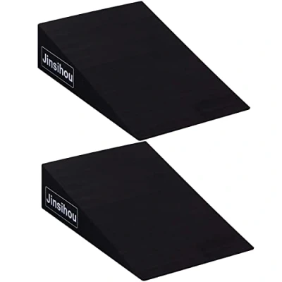 Image of Squat Wedge Ramp Non Slip YOGA Pilates Block Slant Board Calf Stretcher, Heavy Duty 2pcs EVA Foam Foot Ankle Knee Stretcher Leg Extender, Incline Platform For Heel Elevated and Raise