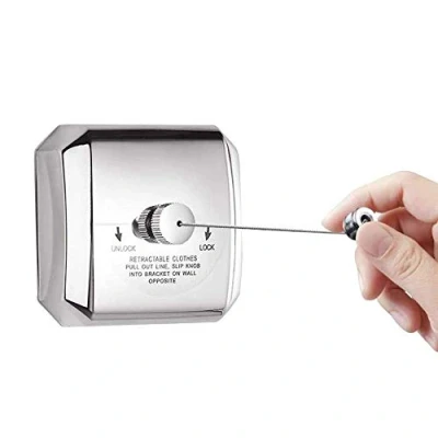 Image of TYXTYX Adjustable Retractable Stainless Steel Outdoor and Indoor Clothesline Laundry Line Clothes Dryer Chrome Finish, Square Style,3.8M