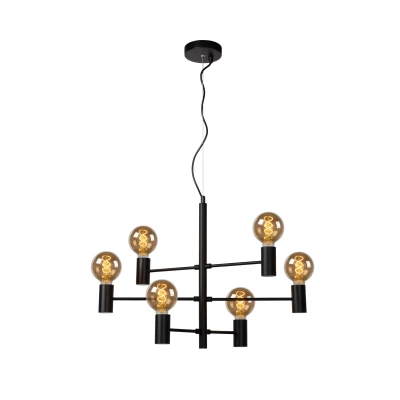 Image of Leanne Modern Pendant Light 6xE27 Black