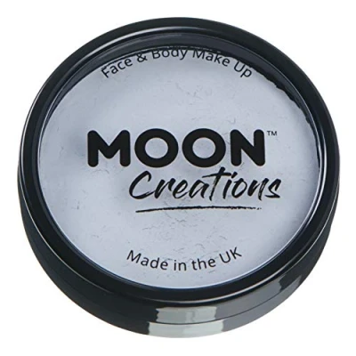 Image of Moon Creations Pro Face &amp; Body Makeup Light Grey 36g Professional Colour Paint Cake Pots For Painting Kids, Adults, Fancy Dress, Festivals, Halloween