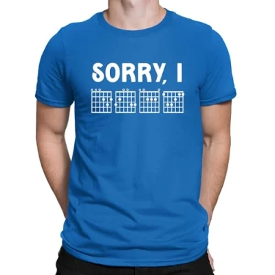 Image of Sorry I DGAF Funny Guitarist Guitar Tab Joke Slogan Mens T Shirt Royal Blue (XL)