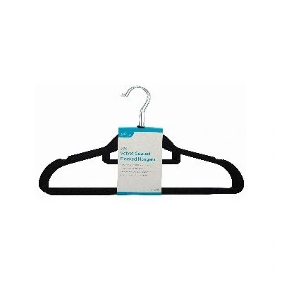 Image of 3x Black Velvet Coat Hangers By Ashley
