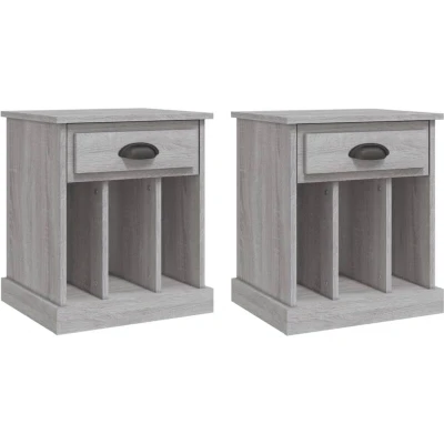 Image of vidaXL Bedside Cabinets 2 pcs Grey Sonoma 43x36x50 cm