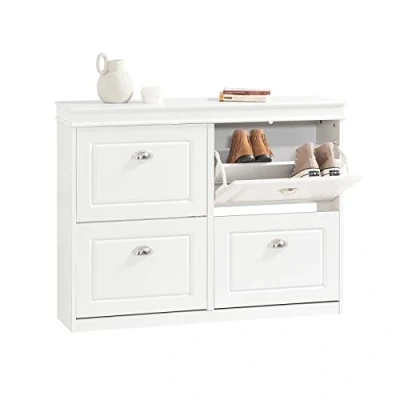 Image of SoBuy 4 Flip drawers Shoe Cabinet Rack Storage Cupboard Organizer White W105 x D24 H82cm FSR79 W