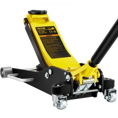 Image of VEVOR Floor Jack, 3 Ton Low Profile Aluminum And Steel Racing Jack With Dual Pistons Quick Lift Pump, Lifting Range 90 mm 500