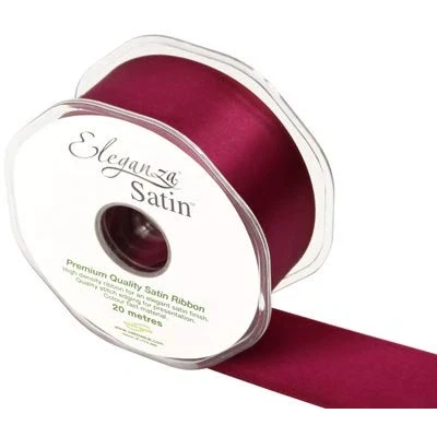 Image of Oaktree Premium Quality Ribbon, Satin, Burgundy, 11 x 4 cm