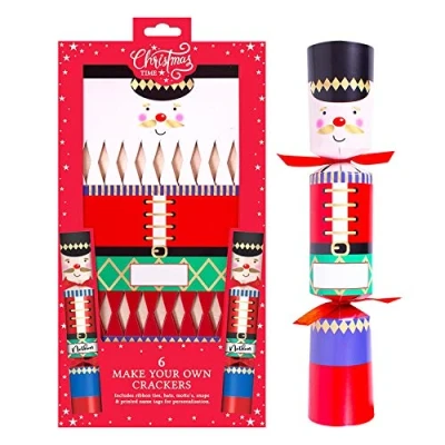Image of 6 x Make Your Own Christmas Crackers Nutcracker DIY Kit Children Kids Empty