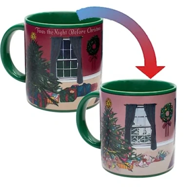 Image of the Unemployed Philosophers Guild &#039;Twas Night Before Christmas Heat Changing Mug Add Coffee and Make Morning Appear Comes in a Fun Gift Box