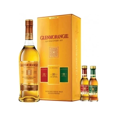 Image of Glenmorangie 10 Year Old Original Single Malt Scotch Whisky Gift Set with 5cl Miniature x 3 Pack
