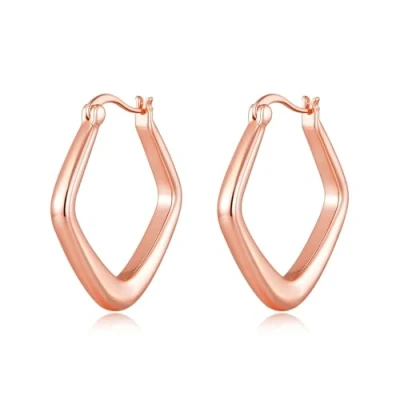 Image of Philip Jones Rose Gold Plated Medium Chunky Hoop Earrings
