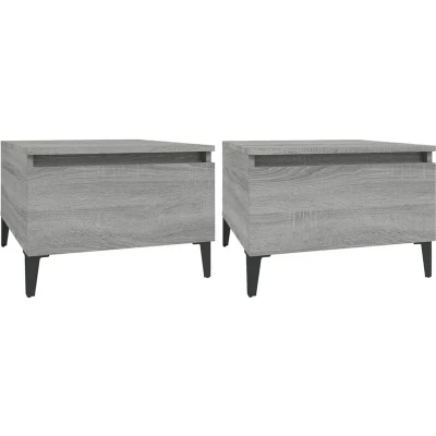 Image of vidaXL Side Tables 2 pcs Grey Sonoma 50x46x35 cm Engineered Wood