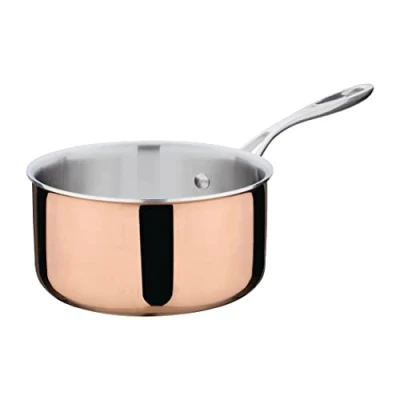 Image of Vogue Tri Wall Copper Saucepan 180 mm/2.3 Litre, Material: Aluminium/Steel/Copper wall, Induction Compatible, Lid Sold Separately (Y423), CM675