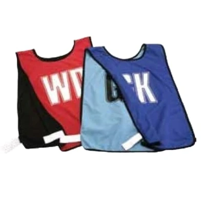 Image of Carta Sport RNBR ROYAL/SKY Football Reversible mesh netball bibs with positions on each side, full set of 7, White, One size