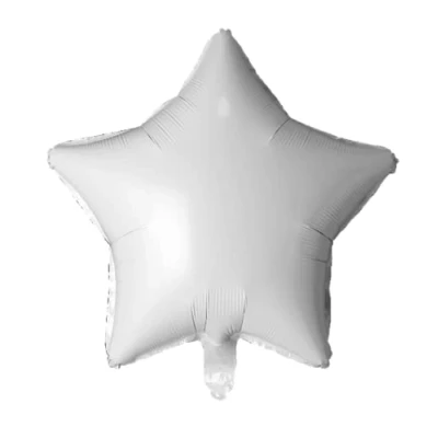 Image of White Star Foil Balloon, 45cm (2 pack)