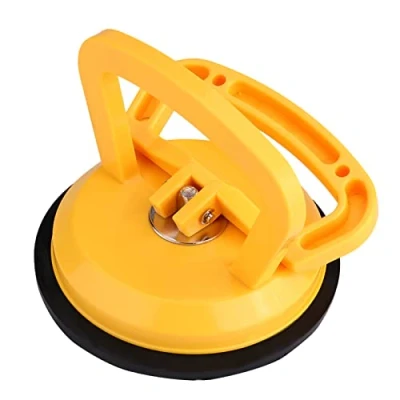 Image of Garosa Suction Cup for Glass,Vacuum Glass Lifter Tile Puller Gripper Thicked ABS Plastic Single Plate Dent Repair Pad Yellow Electrostatic Floor