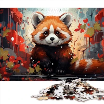 Image of Jigsaw Puzzles for Adults Colorful Red Panda 1000 Piece Puzzle Kids Wooden Gift Ages 12+ Great Size (50x75cm)