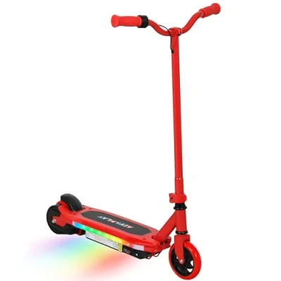 Image of AIYAPLAY Electric Scooter for Ages 6 14, with Colourful Light and Brake, E Scooter, Up to 10 KM/H &amp; 8 KM, Red