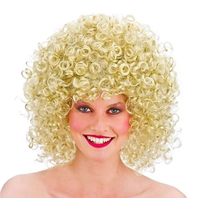 Image of Wicked Costumes Adult 80&#039;s Blonde Disco Perm Fancy Dress Wig