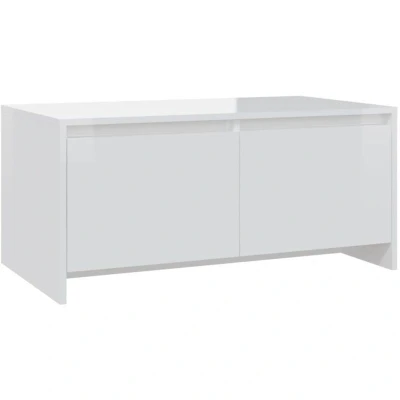 Image of vidaXL Coffee Table High Gloss White 90x50x41.5 cm Engineered Wood