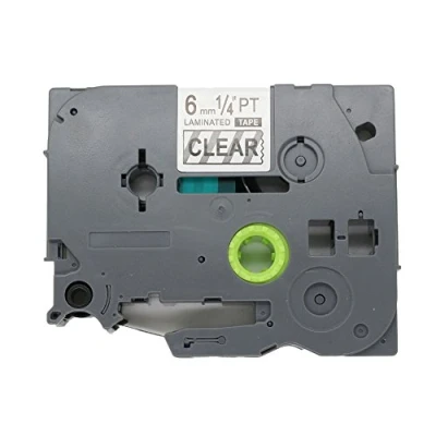 Image of BROVACS 1 Pack Black on Clear Label Tape Compatible for Brother P Touch TZ 111 TZe 6mm 1/4&quot; OPA1111