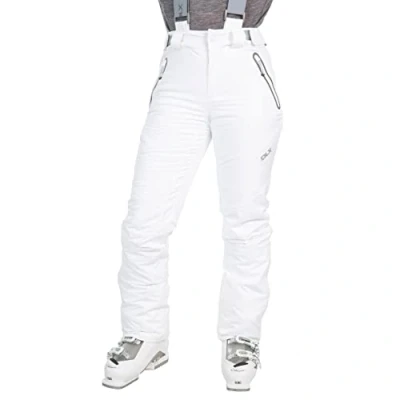 Image of Trespass Women MARISOL Waterproof Ski Trousers with Ankle Zips &amp; Removable Braces Navy, Small