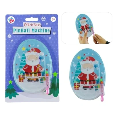 Image of Christmas Pinball Machine in Santa Character for Ultimate Fun, Perfect Party Favors &amp; Stocking Stuffers Both Kids Ages 3+Y, Size 15cm