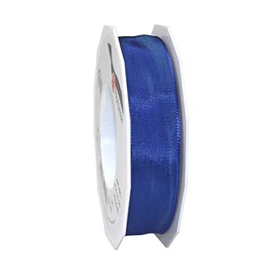 Image of Präsent Lyon Wired Taffeta Ribbon China Blue 25 mm Width, m Length