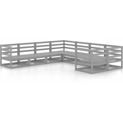 Image of vidaXL 8 Piece Garden Lounge Set Solid Pinewood