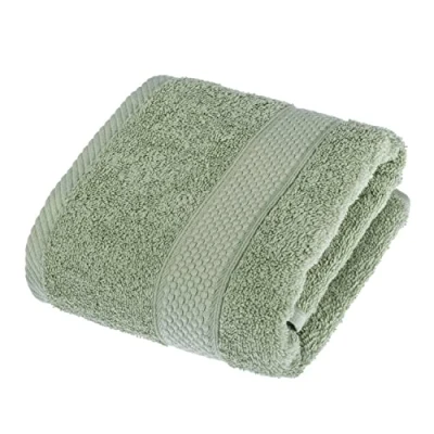 Image of HOMESCAPES Sage Green Turkish Cotton Hand Towel Super Soft Thick &amp; Absorbent 500 GSM Heavy Weight for everyday Luxury