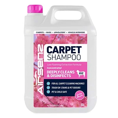 Image of AIRSENZ Professional Carpet Shampoo Low Foaming Extraction Formula Suitable For All Cleaning Machines (Spring Blossom, 5L)