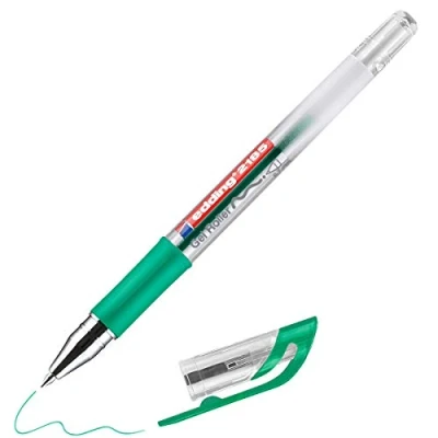 Image of edding 2185 gel roller green 1 pen 0.7 mm for writing, drawing, colouring mandalas, bullet journals colour