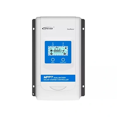 Image of SolaMr 20A MPPT Dual Battery Solar Charge Controller 12V/24V Auto with LCD Display for RV Camper Caravan Boat Trailer fit Sealed, Gel, Flooded, Lithium DR2210N
