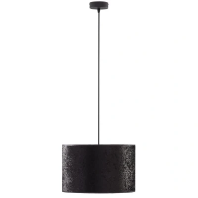 Image of Tercino 38cm Cylindrical Pendant Ceiling Light Black 1xE27