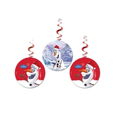 Image of Hanging Swirl Disney Frozen Olaf Christmas Decorations, Pack of 3