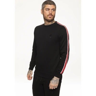 Image of Ze ENZO Mens Sweatshirt Crew Neck Fleece Jumper Designer Jersey Winter Warm Sweat Black XL