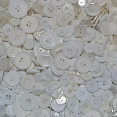 Image of Pack of 250g Large White Mix Mixed Sizes and Colours Various Buttons for Sewing Crafting
