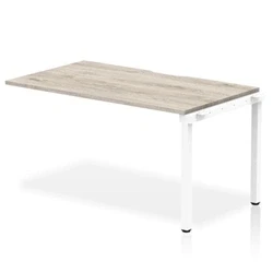 Image of Evolve Plus 1400mm Single Row Ext Kit Grey Oak Top White Frame