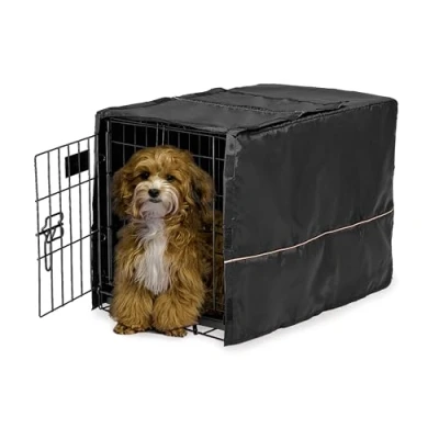 Image of MidWest Homes for Pets Dog Crate Cover with Teflon Fabric Protector, Privacy Fits and New World 55.88 cm Long (22 Inch) Crates, Machine Wash &amp; Dry; CVR 22