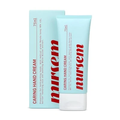 Image of Nursem Caring Hand Cream, 75ml Moisturizing Cream for Dry, Sensitive Skin Fast Absorbing, Repairs Cracked Hands, Nourishes &amp; Protects Hard Working Hands