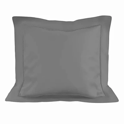 Image of Soleil d&#039;ocre, Cotton Pillowcase 63 x cm Percale Grey