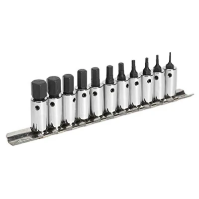Image of Sealey Premier Hex Socket Bit Set 11pc 1/4&quot;Sq Drive Metric