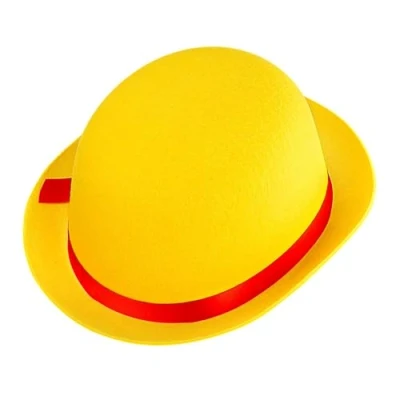 Image of WIDMANN 16802 Felt Bowler Hat, Unisex Adult, Clown, Circus, Carnival, Theme Parties, One Size, Yellow Color