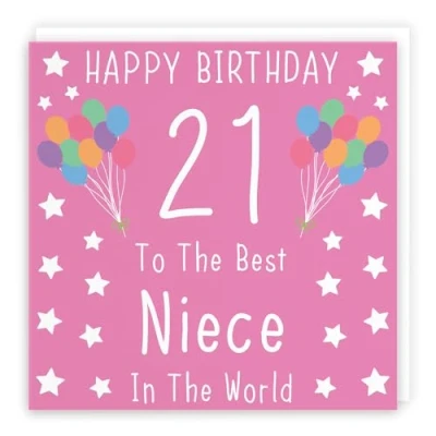 Image of Hunts England Niece 21st Birthday Card Happy 21 To The Best In World Iconic Collection Fun