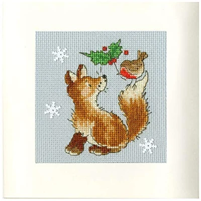 Image of Bothy Threads Christmas Friends Card Cross Stitch Kit