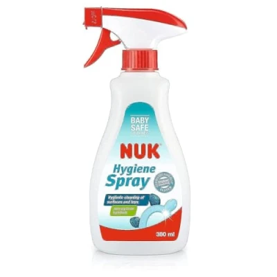 Image of NUK Hygiene Spray 380 ml Anti Bacterial Cleaner Mild Baby Safe Formula Kills 99.9% of Germs &amp; Bacteria