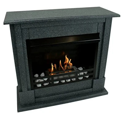 Image of Bio Ethanol Fireplace Firegel Fire Place Model Rafael Deluxe Granite Black
