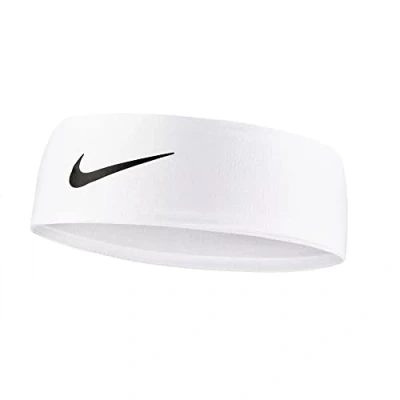 Image of Nike Fury Headband 3.0 Dri Fit Tennis Sports Running Sweatband (White Black), N.100.2145.101.OS