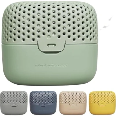 Image of AbsoDry Duo Family Dehumidifier for Apartment without Electricity Best Air Quality Room Basement, Bathroom, Bedroom Against Mould Forest Green