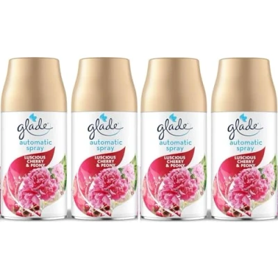 Image of 4 x Glade Automatic Spray Refill 269ml Cherry &amp; Peony